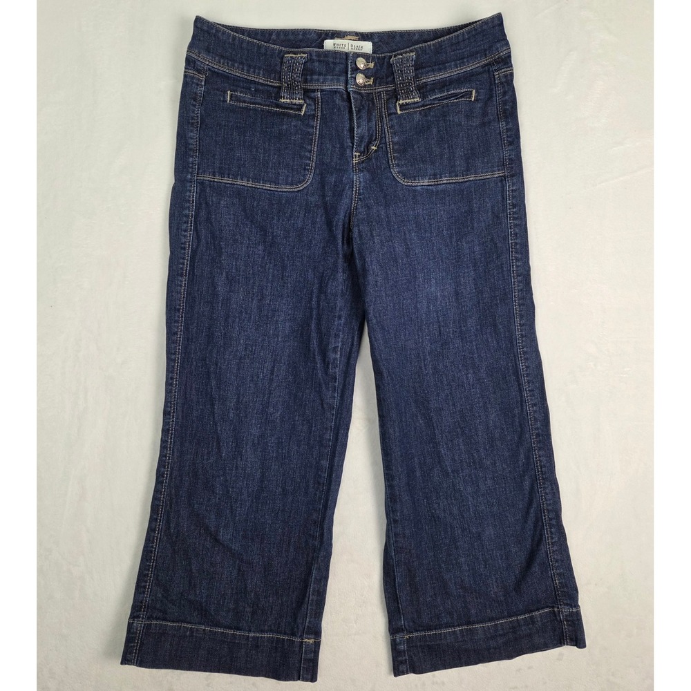 Crop Leg Jeans White House Black Market Women 0 Blue Blanc Denim Pants